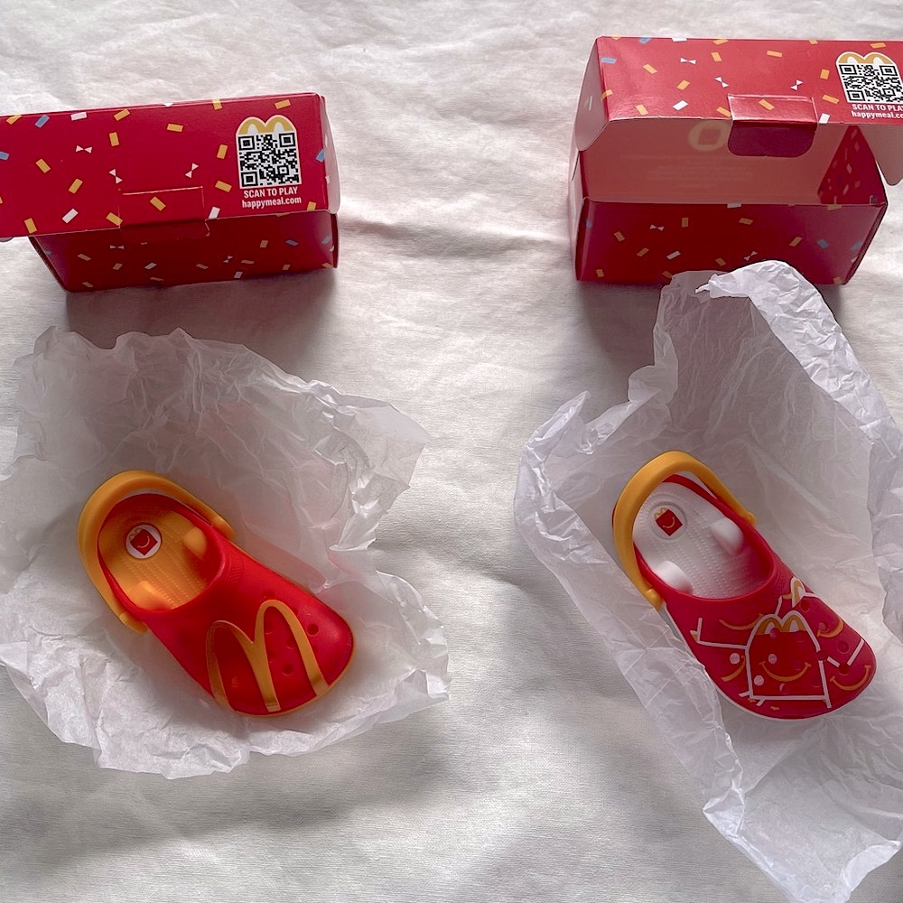 Set of 2 McDonald's X Crocs Mini Keychain Toys